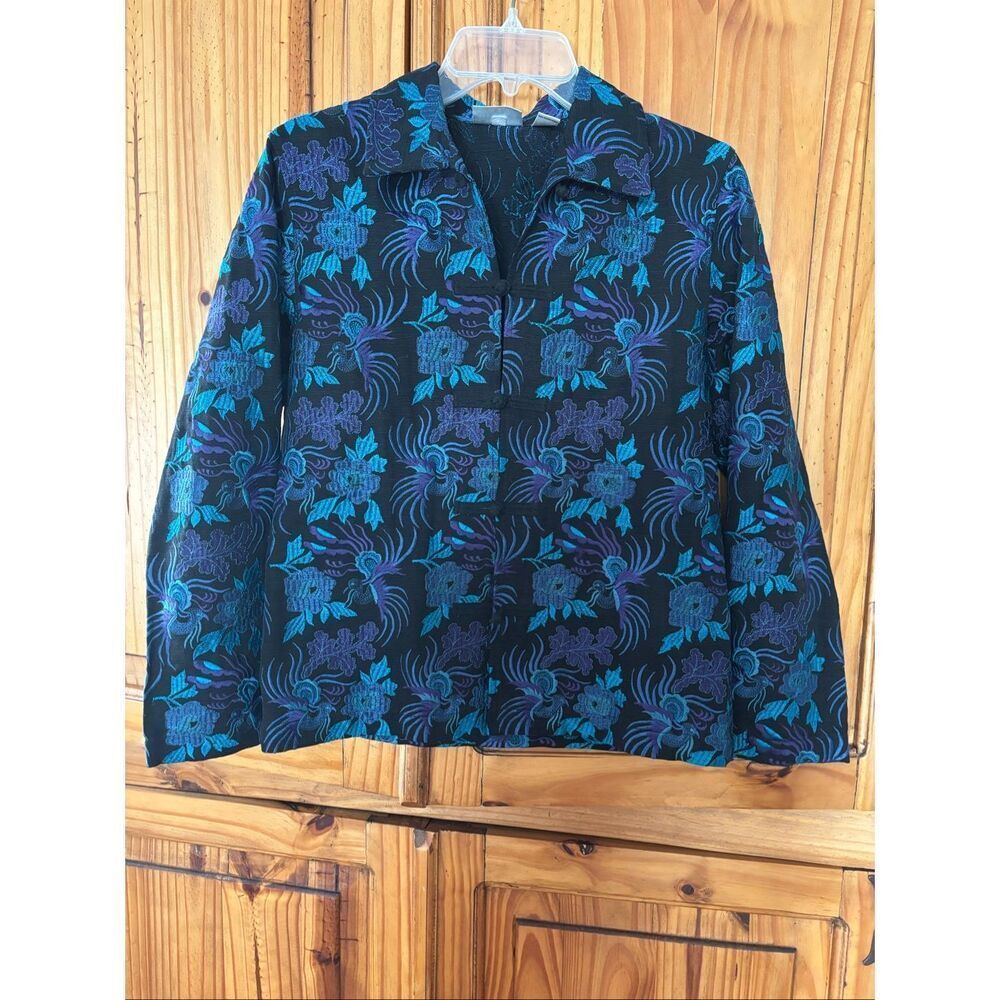 Chico’s Silk and Linen Embroidered Jacket